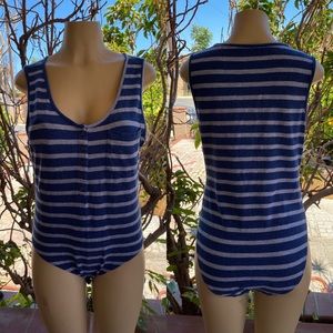 Lucky Brand Striped Bodysuit LARGE